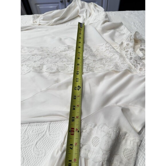 Vtg 70s Off White Cottagecore Dress Victorian Prairie Viole Boho Maxi Gown L/S - Picture 12 of 16